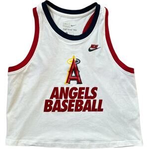 NWOT Nike MLB LA Angels of Anaheim Women’s Crop White, Red Racerback Tank Medium